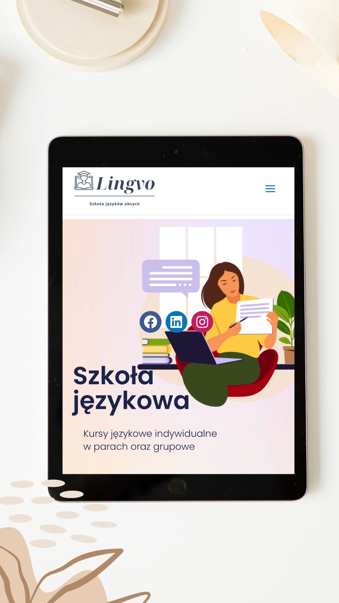 Gray and Beige Professional Tablet Mockup Mobile Video